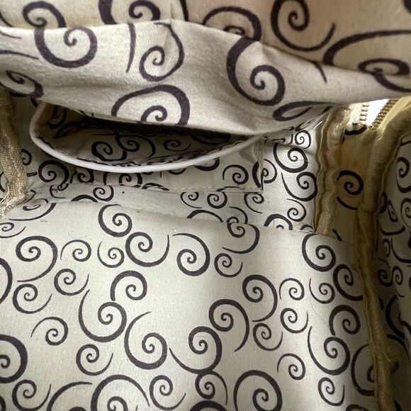 Off white small barrel Satchel/crossbody bag rose gold studs & jewels accents - Picture 13 of 16